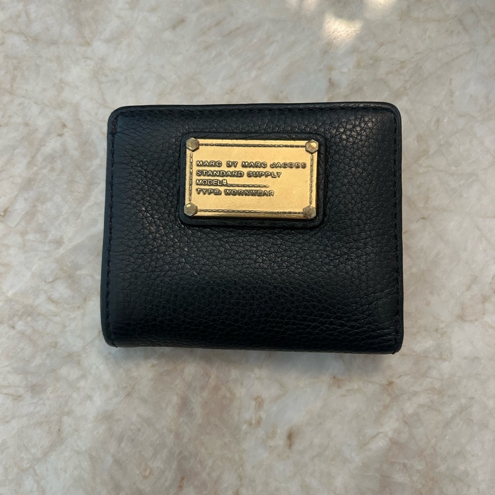 Marc by Marc Jacobs Black Wallet with Gold Plaque